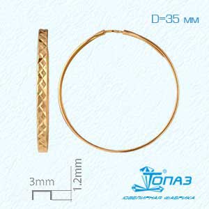 

Серьги конго из красного золота Линии Любви, Серьги Т100621585
