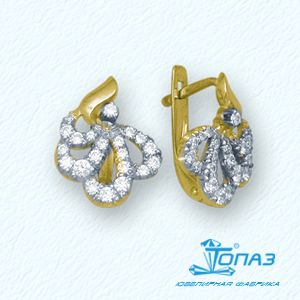 

Серьги с фианитами Линии Любви, Серьги Т94202711