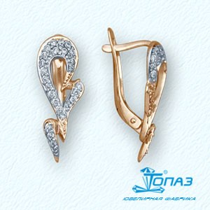 

Серьги с фианитами Линии Любви, Серьги Т14202734
