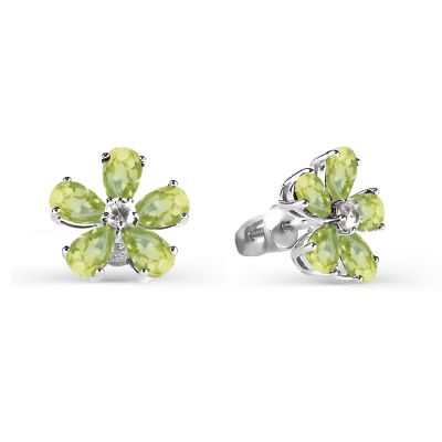 

Серьги с хризолитами и фианитами Линии Любви, Серьги Т303026106-01