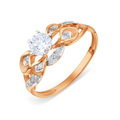 Кольцо с Swarovski Zirconia Линии Любви фото