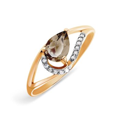 

Кольцо с раухтопазом и Swarovski Zirconia Линии Любви, Кольцо Т143015720