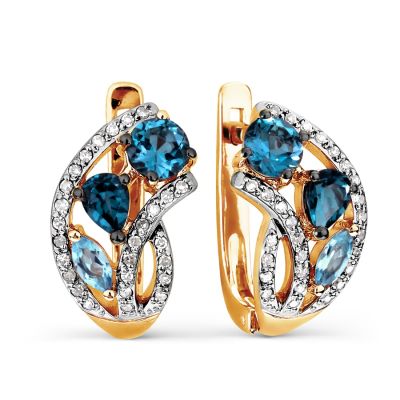 

Серьги с топазами и бриллиантами Линии Любви, Серьги Т141026741