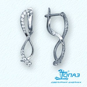 

Серьги с фианитами Линии Любви, Серьги Т30202784