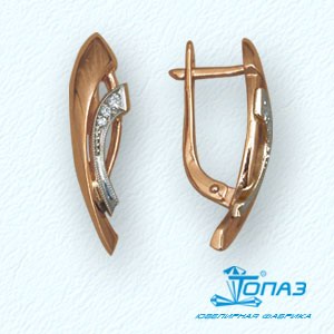 

Серьги с фианитами Линии Любви, Серьги Т14202356