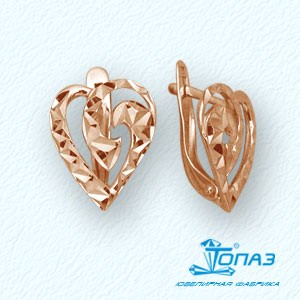 

Серьги из красного золота Линии Любви, Серьги Т10062804