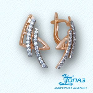 

Серьги с фианитами Линии Любви, Серьги Т14202890