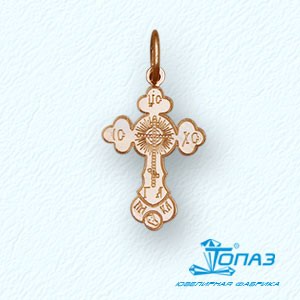 

Крестик из красного золота Линии Любви, Крестики Т10086054