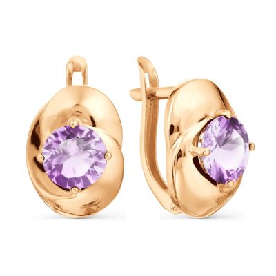 

Серьги с аметистами Линии Любви, Серьги Т10102Б186