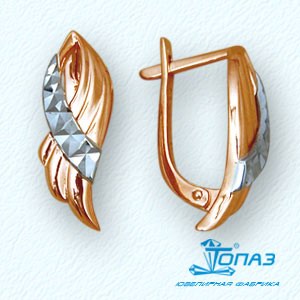 

Серьги из красного золота Линии Любви, Серьги Т13062560