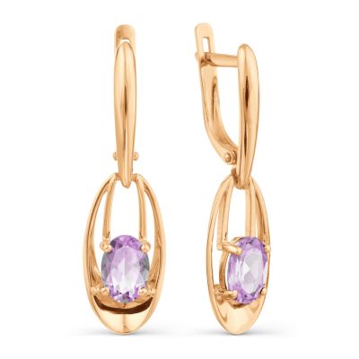 

Серьги с аметистами Линии Любви, Серьги Т10102Б274