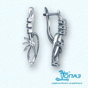 

Серьги с фианитами Линии Любви, Серьги Т30202856