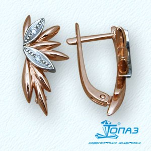 

Серьги с фианитами Линии Любви, Серьги Т13202457