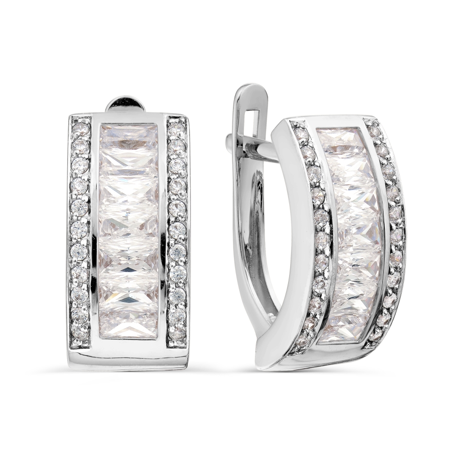 

Серьги с Swarovski Zirconia и фианитами Линии Любви