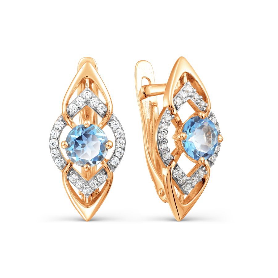 

Серьги с топазами и фианитами Линии Любви