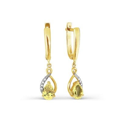 

Серьги с цитринами и фианитами Линии Любви, Серьги Т943026714-01