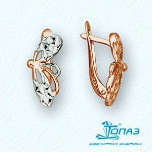 

Серьги из красного золота Линии Любви, Серьги Т14062753