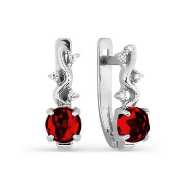 

Серьги с гранатами и фианитами Линии Любви, Серьги Т303026424-01