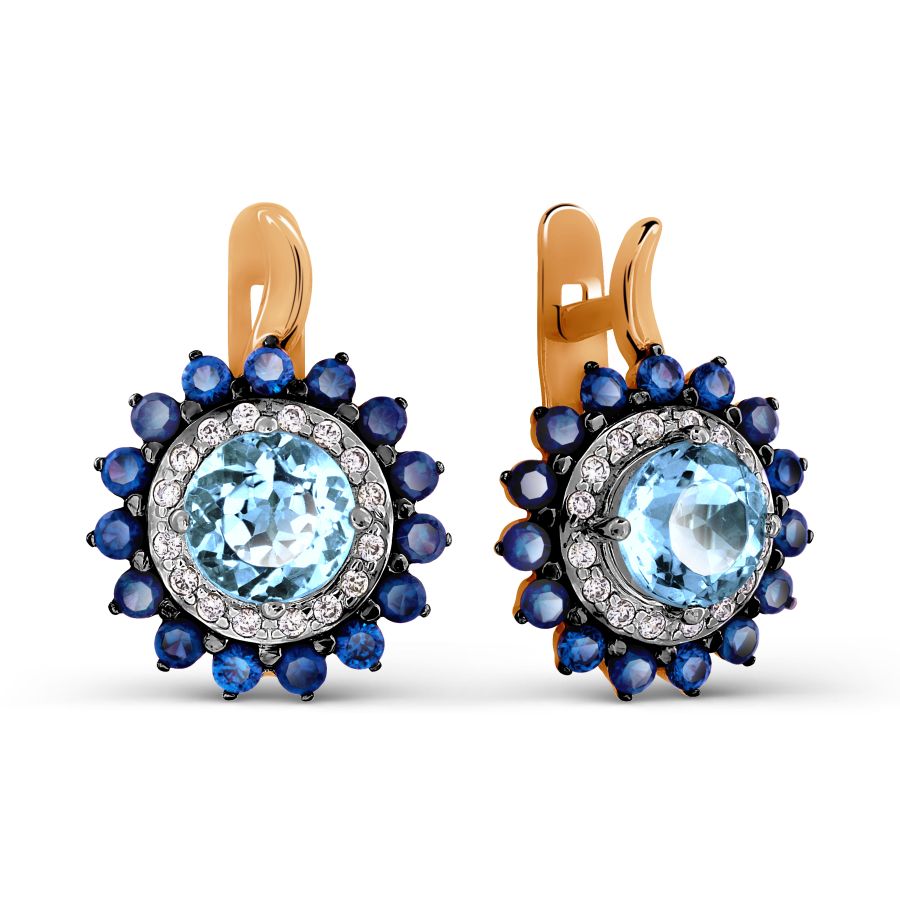 

Серьги с топазами и фианитами Линии Любви, Серьги Т147027457