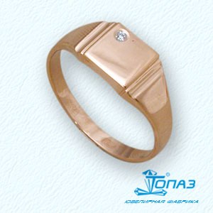 

Кольцо с фианитом Линии Любви, Кольцо 102047114