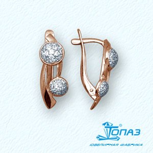 

Серьги с фианитами Линии Любви, Серьги Т14202819
