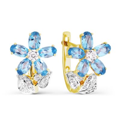 

Серьги с топазами и фианитами Линии Любви, Серьги Т993026759