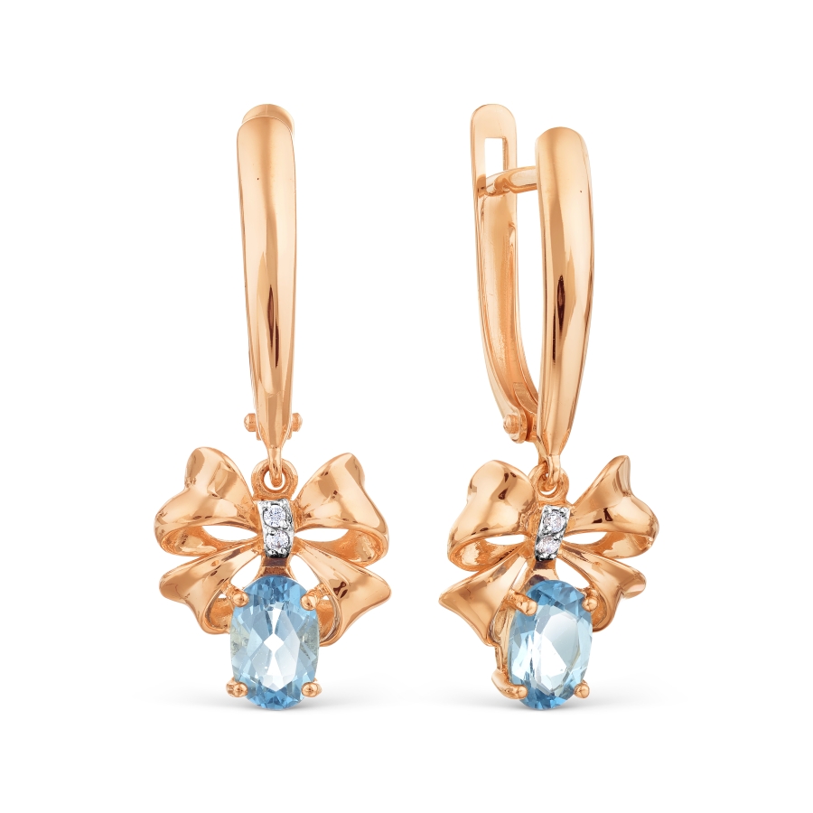 

Серьги с топазами и фианитами Линии Любви