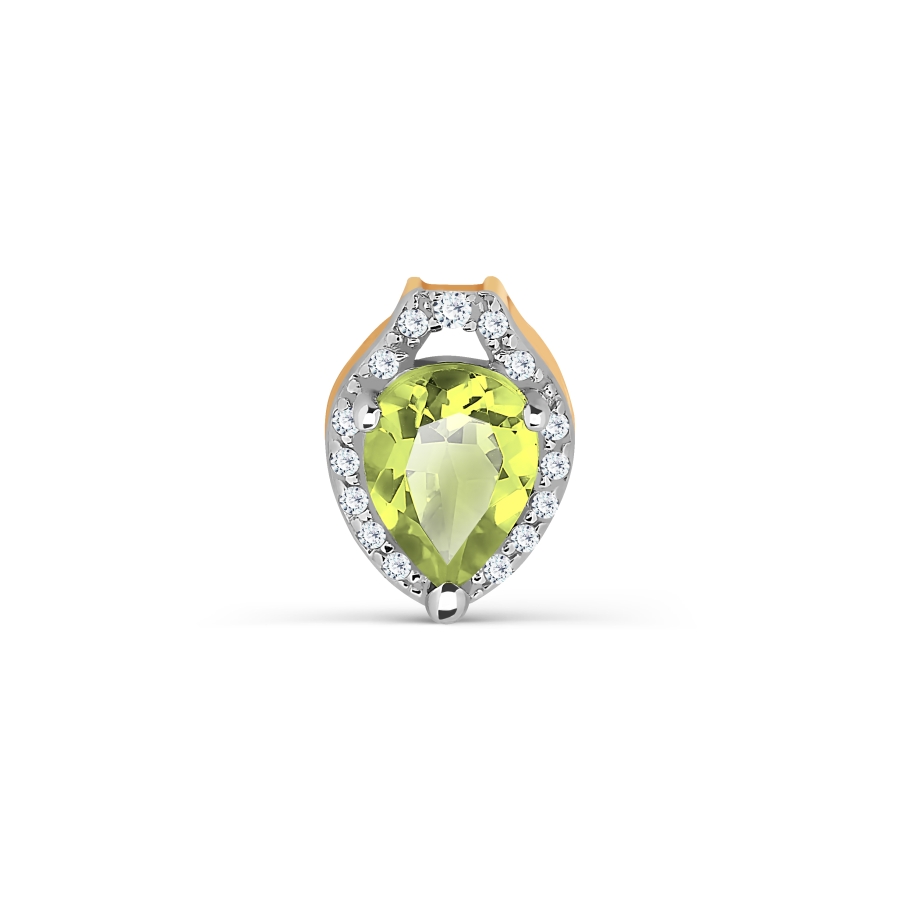 

Подвеска с хризолитом и фианитами Линии Любви