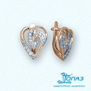 

Серьги с фианитами Линии Любви, Серьги Т14202804