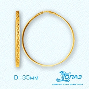 

Серьги конго из желтого золота Линии Любви, Серьги Т900621585