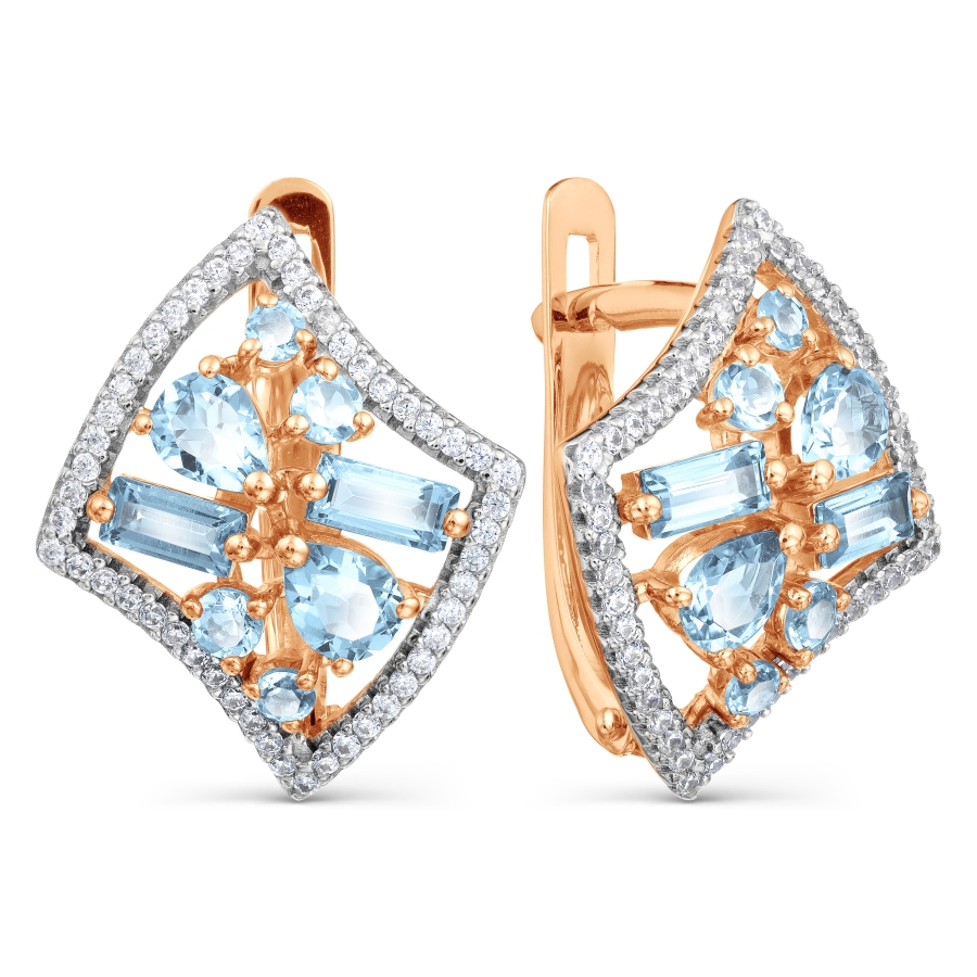 

Серьги с топазами и фианитами Линии Любви