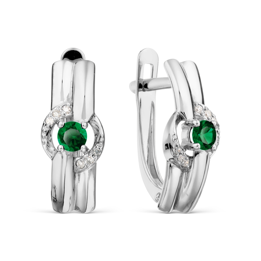 

Серьги с изумрудами и бриллиантами Линии Любви, Серьги Т301029154
