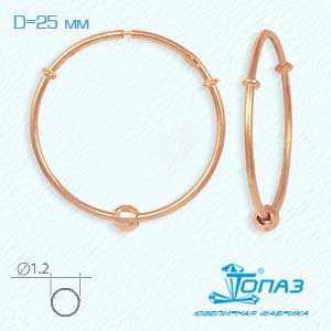 

Серьги конго из красного золота Линии Любви, Серьги Т100022322