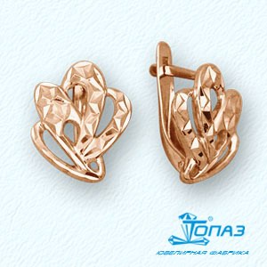 

Серьги из красного золота Линии Любви