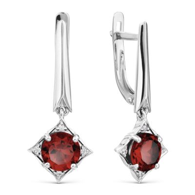 

Серьги с гранатами и фианитами Линии Любви, Серьги Т30302Б400