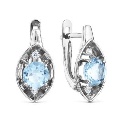 

Серьги с топазами и фианитами Линии Любви, Серьги Т30302Б404
