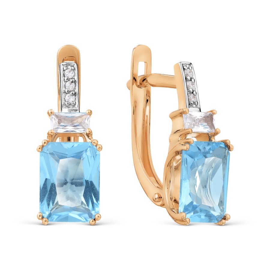 

Серьги с топазами и фианитами Линии Любви, Серьги Т14302Б109