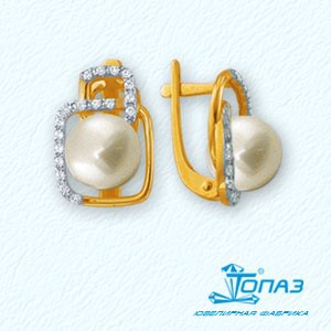 

Серьги с жемчугом и фианитами Линии Любви, Серьги Т948021890