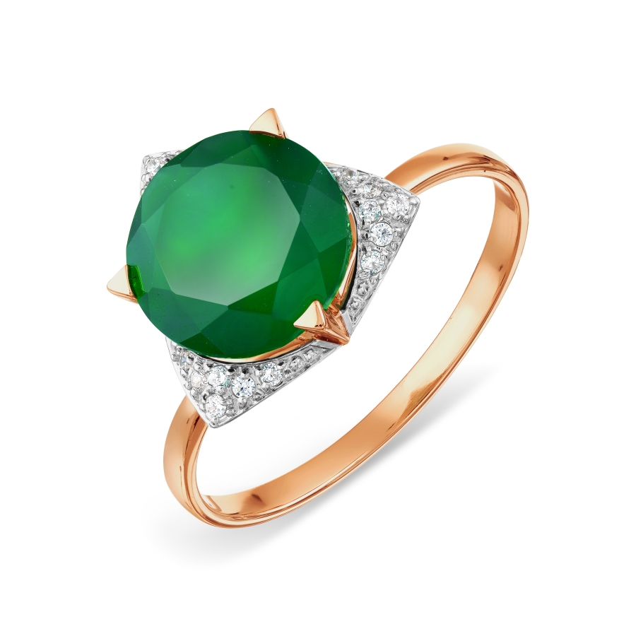 

Кольцо с ониксом и фианитами Линии Любви, Кольцо Т142017953