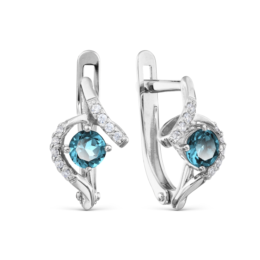 

Серьги с топазами и Swarovski Zirconia Линии Любви, Серьги Т303025956-01