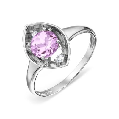 

Кольцо с аметистом и фианитами Линии Любви, Кольцо Т30301А606