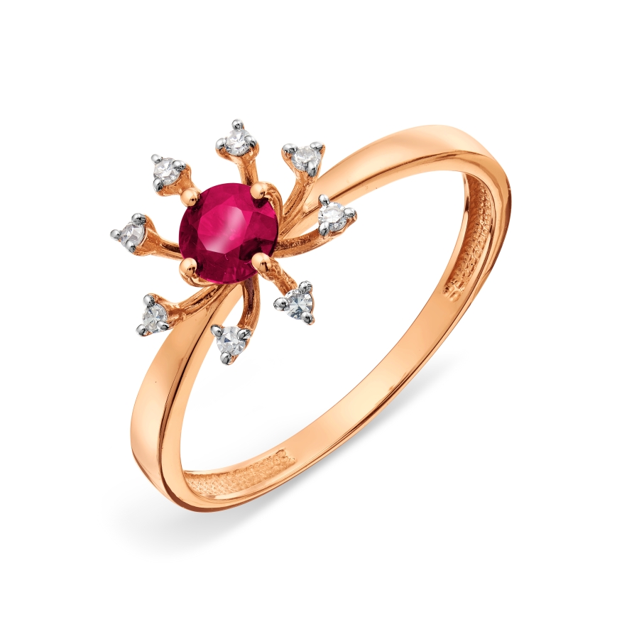 

Кольцо с рубином и бриллиантами Линии Любви, Кольцо Т141018064