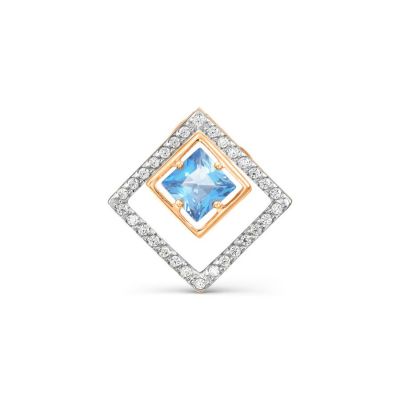 

Подвеска с топазом и фианитами Линии Любви, Подвески и кулоны Т147034363