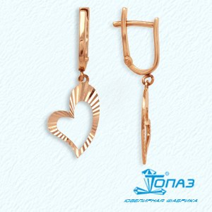 

Серьги из красного золота Линии Любви, Серьги Т100623091