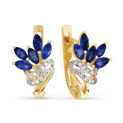 

Серьги с сапфирами и бриллиантами Линии Любви, Серьги Т941026505