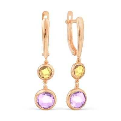 

Серьги с аметистами и цитринами Линии Любви, Серьги Т101028845-02
