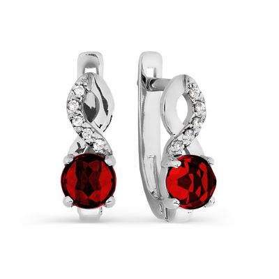 

Серьги с гранатами и фианитами Линии Любви, Серьги Т303026420-01