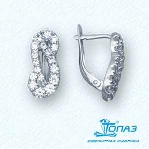 

Серьги с фианитами Линии Любви, Серьги Т30202724