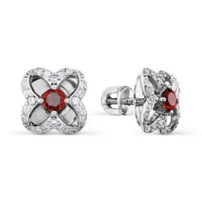 

Серьги с гранатами и фианитами Линии Любви, Серьги Т307029070