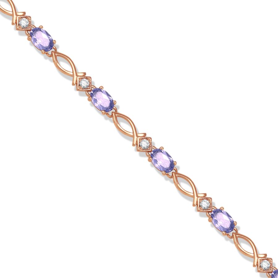 

Браслет с аметистами и фианитами Линии Любви